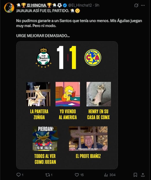 Estos son LOS MEJORES MEMES del empate de América en Torreón