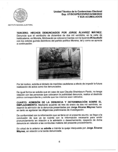 INE dicta medidas cautelares a Claudia Sheinbaum por promoción en bardas