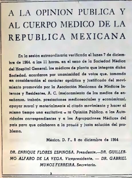 Los médicos residentes que se rebelaron ante el ISSSTE y Díaz Ordaz en los 60