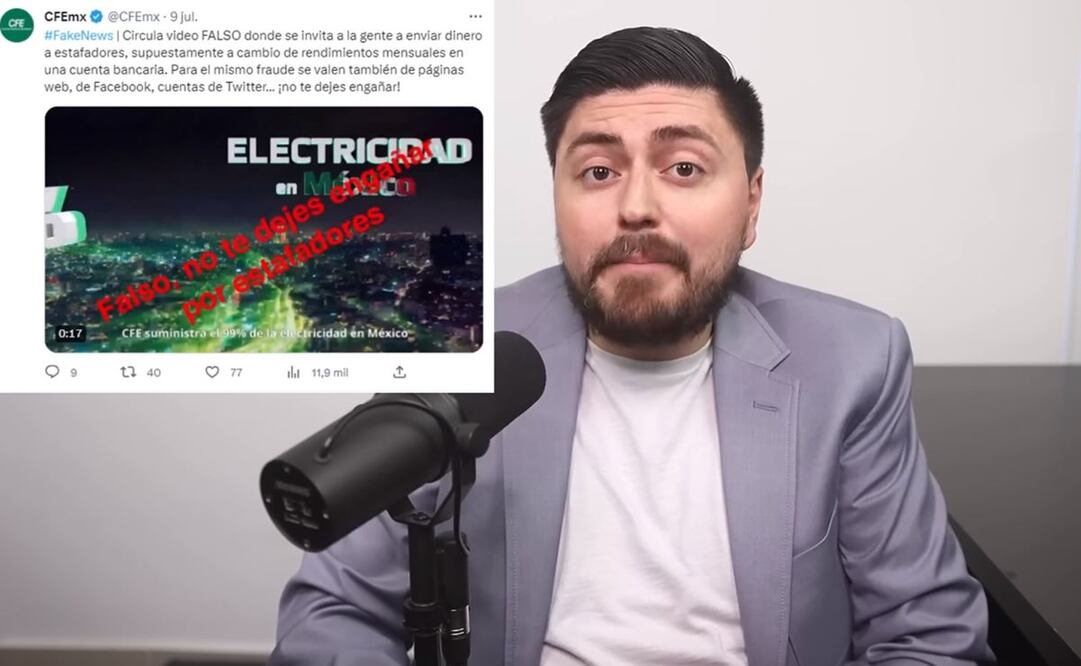 Youtuber rechaza ser estafador a nombre de CFE, como señalaron en "La Mañanera"