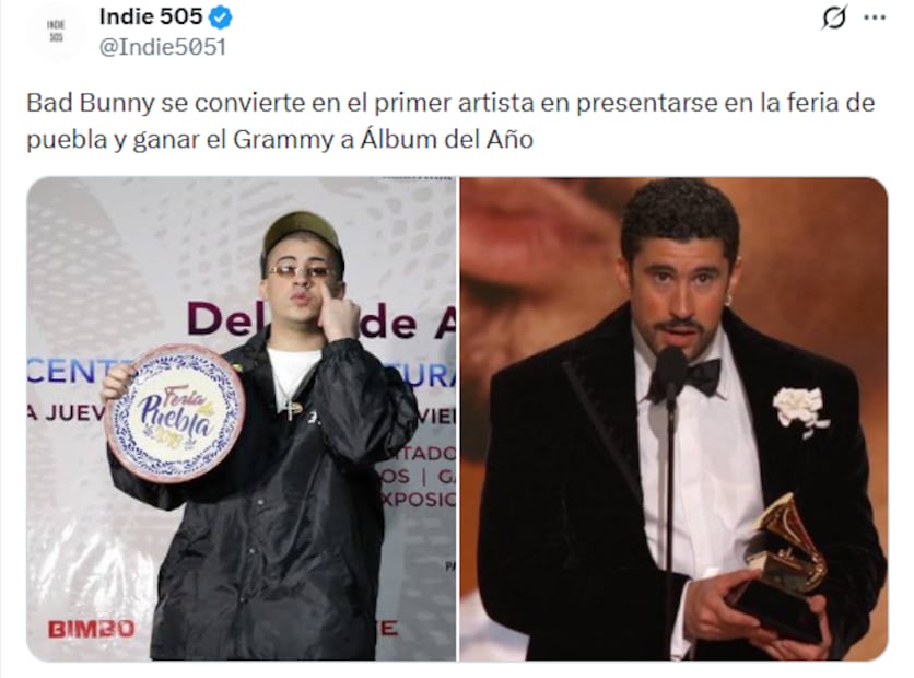 Memes de los GRAMMYs 2026. Foto: X