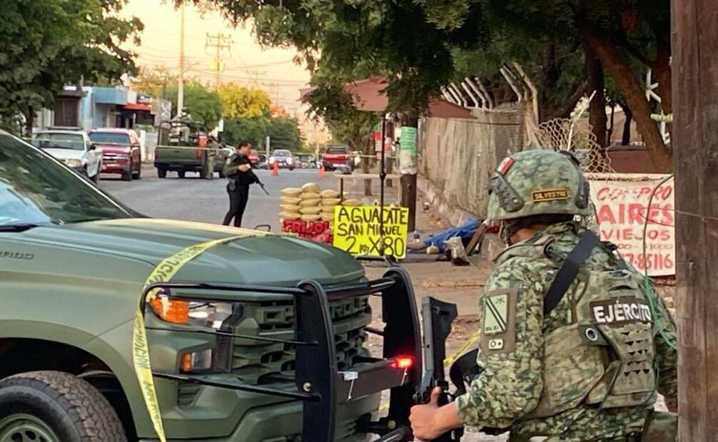 Elementos del Ejercito resguardaron la zona del ataque (04/11/2025). Foto: Especial
