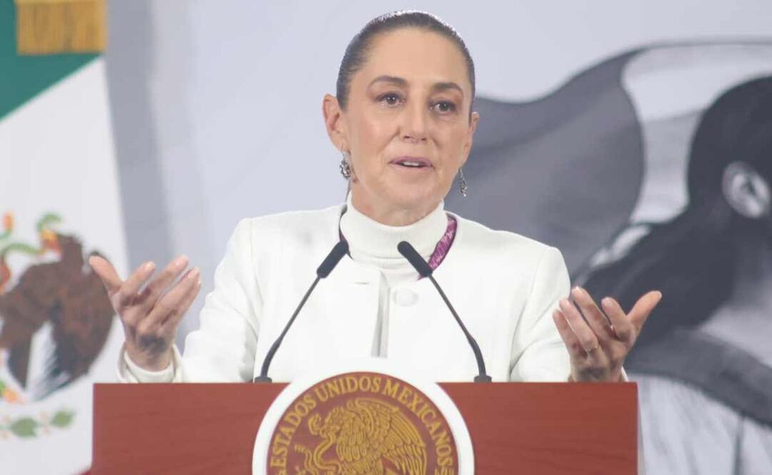 La presidenta Claudia Sheinbaum durante la mañanera del 22 de diciembre del 2025. Foto: Luis Camacho/ EL UNIVERSAL