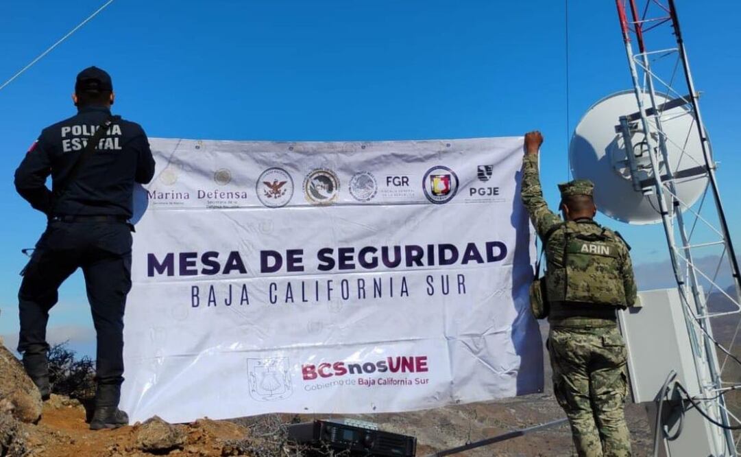 Desmantelan 12 antenas de comunicación ilegales en BCS (24/07/2025). Foto: Especial
