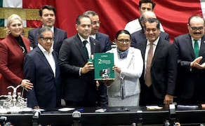 Rosa Icela Rodríguez, secretaria de Gobierno, entrega el Segundo Informe de Claudia Sheinbaum (01/09/2026). Foto: Captura de pantalla