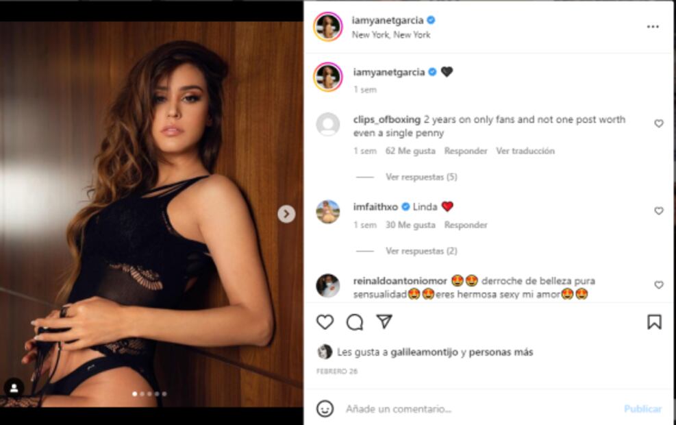 Las duras críticas a Yanet García por sus últimas fotos
