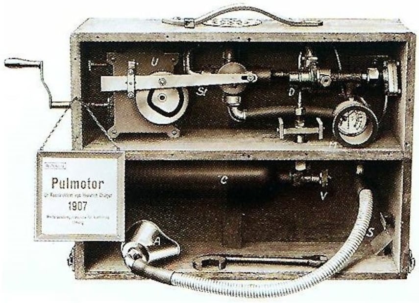 Así eran los primeros respiradores artificiales