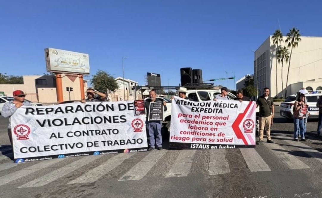 Se cumplen tres días de huelga del maestro de Universidad de Sonora (21/12/2025). Foto: Especial