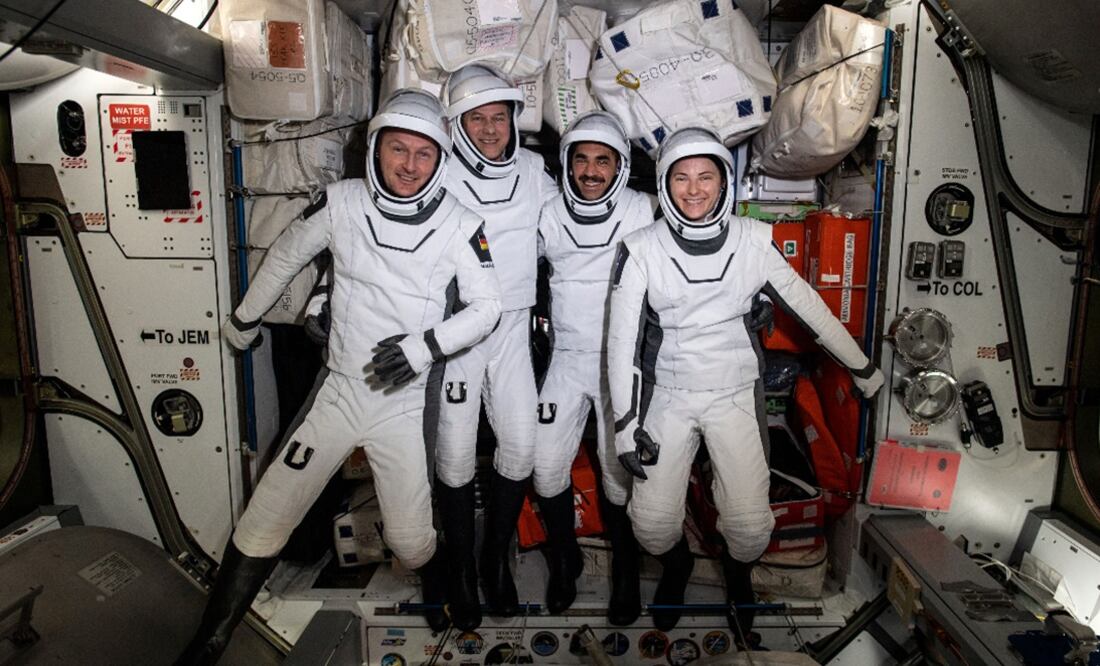 Los cuatro astronautas de la tripulación que representa a la misión SpaceX Crew-3. Foto: NASA/EFE