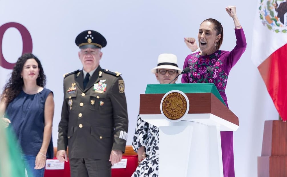 La presidenta Claudia Sheinbaum en el informe de “rendición de cuentas” a dos años de su triunfo electoral, realizado en el Monumento a la Revolución (31/05/2026). Foto: Hugo Salvador/ EL UNIVERSAL