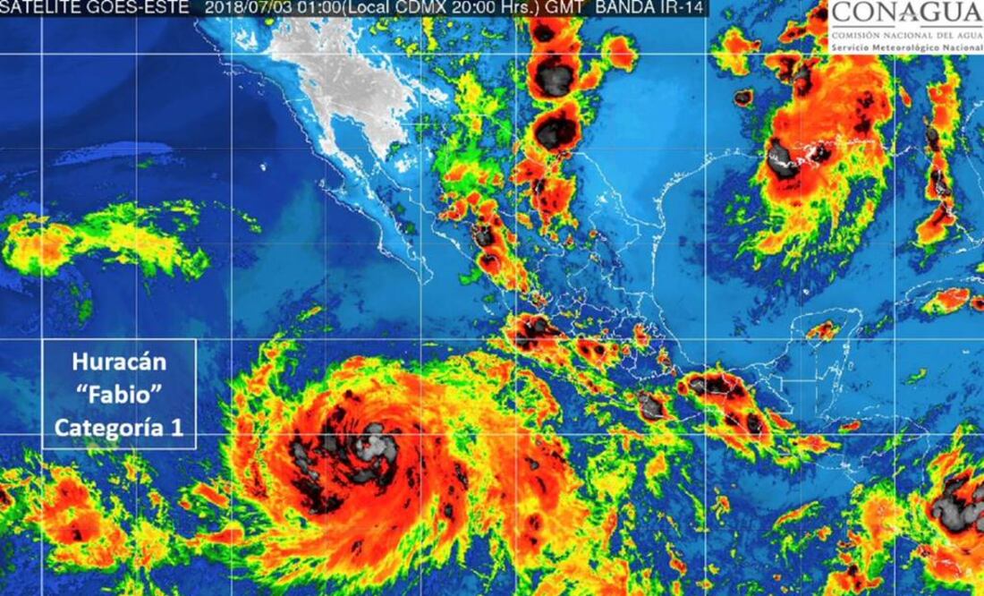 Huracán Fabio categoría 1 (CONAGUA)