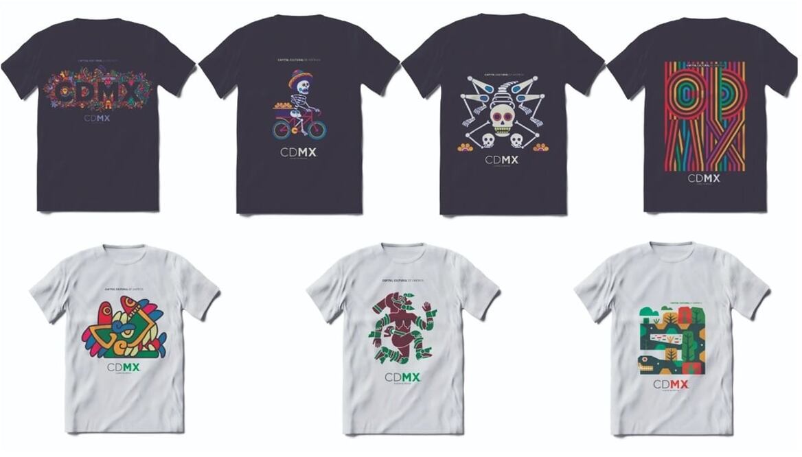 Junto a Cultura, el Fondo Mixto creó un catálogo de productos, como playeras y gorras, con la marca CDMX. Prevén diversificarlo. Foto: Especial