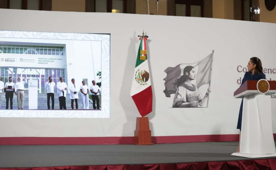 01 de octubre de 2025, Ciudad de México, Claudia Sheinbaum presidenta de México durante la conferencia del pueblo en Palacio Nacional. Foto: Carlos Mejía / EL UNIVERSAL
