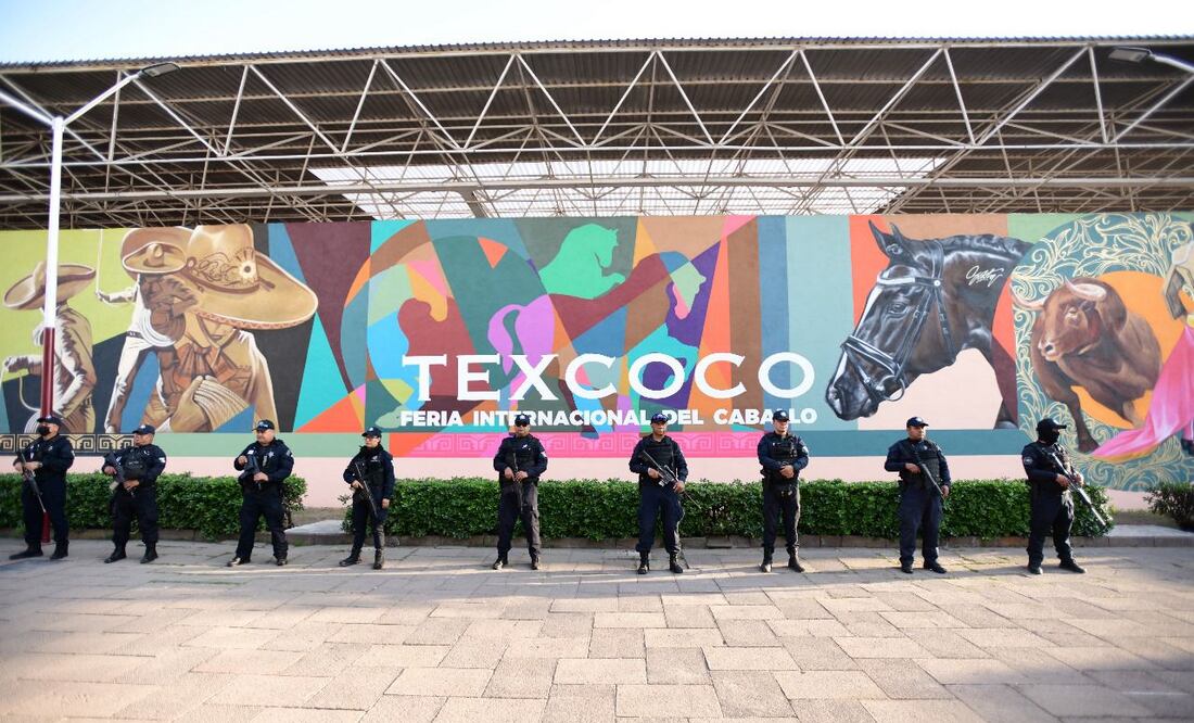 Refuerzan la seguridad en la Feria Internacional del Caballo en Texcoco, Estado de México. (Foto: especial)
