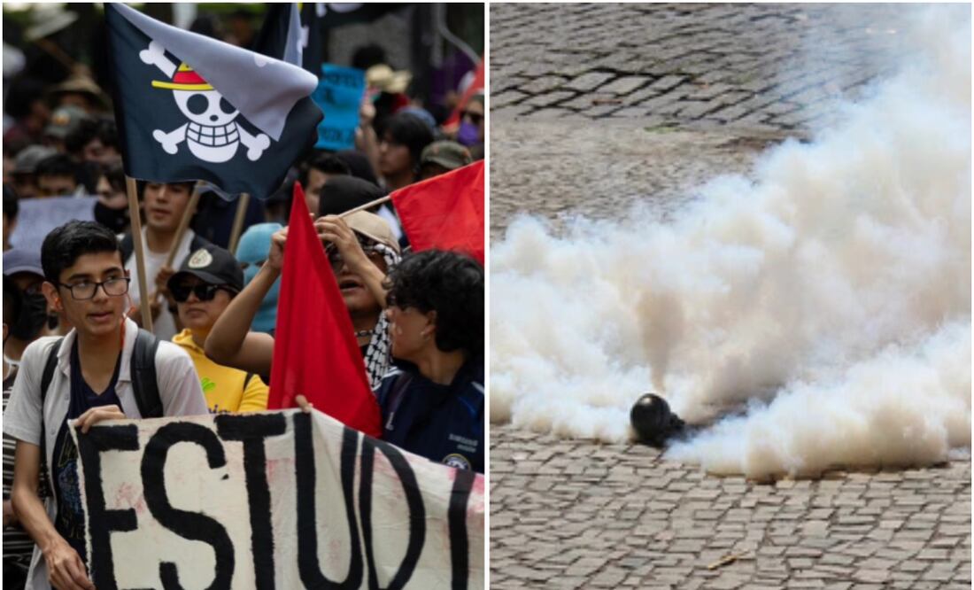 Conoce que se debe de hacer al entrar en contacto con agentes antidisturbios como el gas lacrimógeno. Foto: Hugo Salvador EL UNIVERSAL