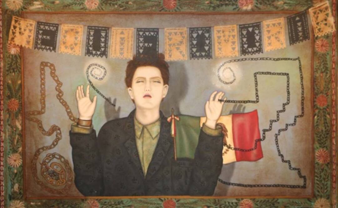 La muestra se divide en tres ejes: "Autorreferencial", destacando la tendencia a retratarse a sí mismo a través de sus creaciones; "Mexicanidad", plasmando elementos de su cultura; y "Humor", a veces de forma sutil y otras con acidez. FOTO: Notimex.