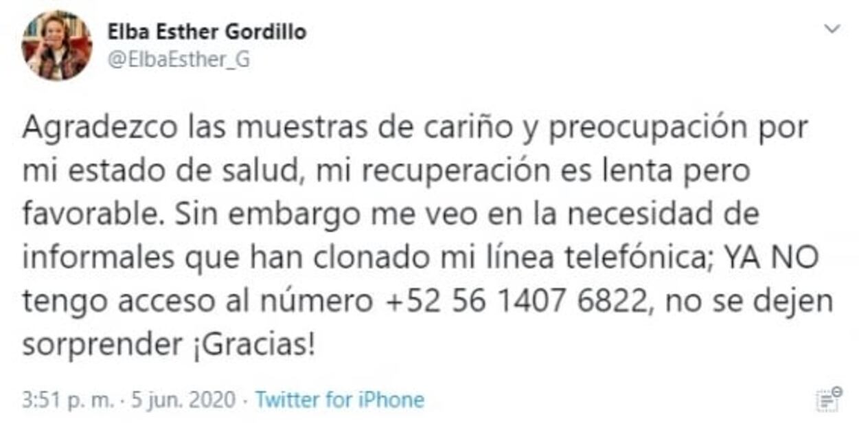 Clonan línea de teléfono de Elba Esther Gordillo, denuncia la maestra