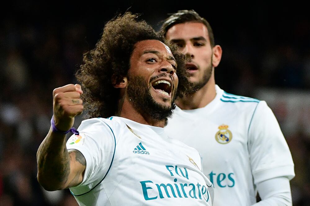 Agencias. Marcelo festejando su gol frente al Eibar 