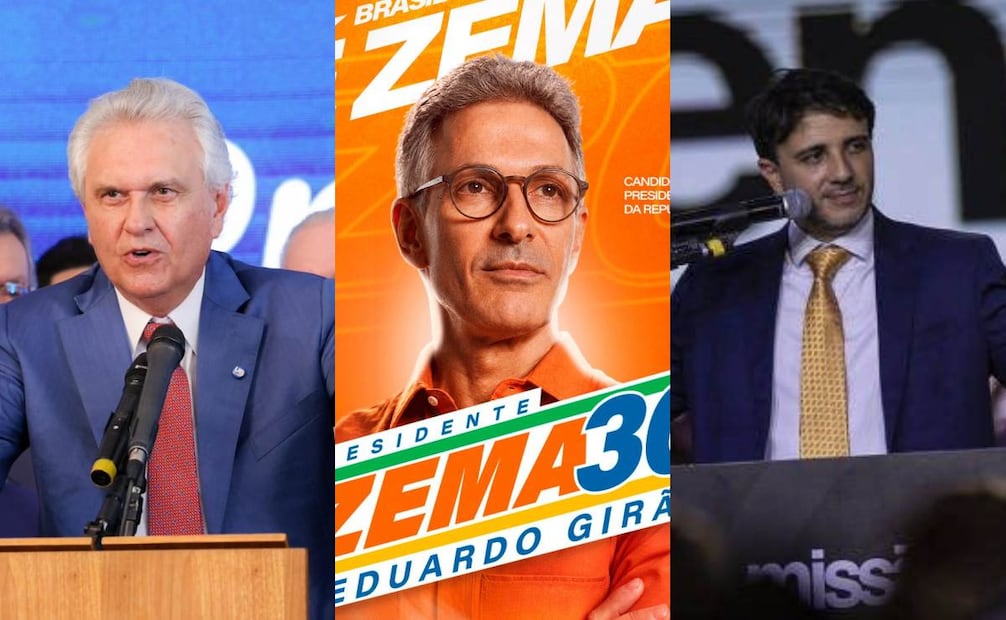 Ronaldo Caiado, Romeu Zema y Renan Santos respectivamente. (17/08/26) Foto: X @ronaldocaiado, @RomeuZema y @RenanSantosMBL