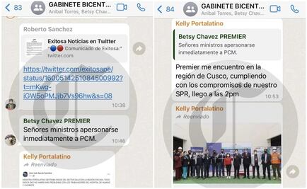 Revelan chat entre los ministros de Pedro Castillo antes y después del golpe de Estado