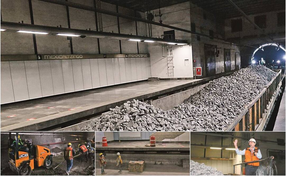 En la rehabilitación del tramo subterráneo se tiene un avance de 17 mil metros cúbicos sobre la vía 1, reportan autoridades. Fotos: CUARTOSCURO y especial