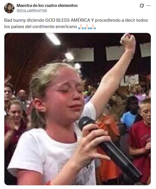 Memes del show de medio tiempo de Bad Bunny en el Super Bowl LX. Foto: X