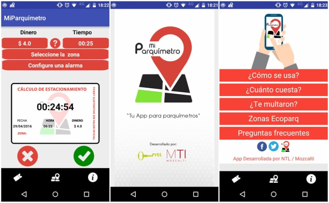 La información que utiliza la aplicación para realizar el cálculo de la tarifa de estacionamiento,  está basada en los ordenamientos municipales