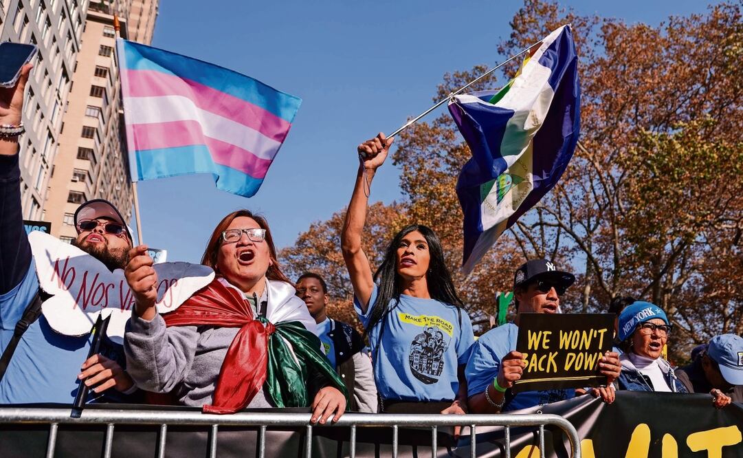 Asistentes a una manifestación, en Nueva York, en respuesta a los resultados de las elecciones presidenciales de Estados Unidos, el 9 de noviembre pasado. Foto: Sarah Yenesel / EFE
