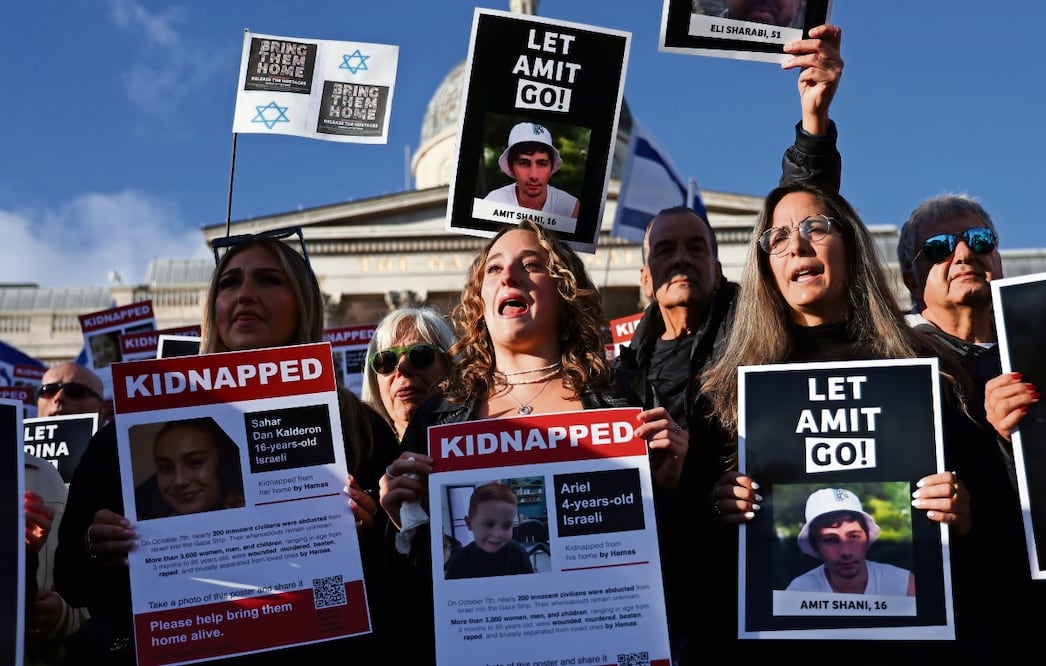 La comunidad judía en Londres protestó para pedir la liberación de los rehenes de Hamas. Foto: EFE