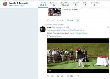 Trump comparte video en Twitter donde “agrede” a Hillary Clinton