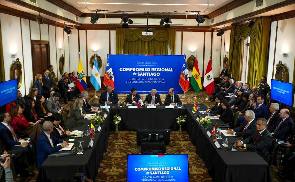 Los cinco países firmaron el Compromiso de Santiago para coordinar acciones regionales de seguridad. (28/05/26) Foto: AP