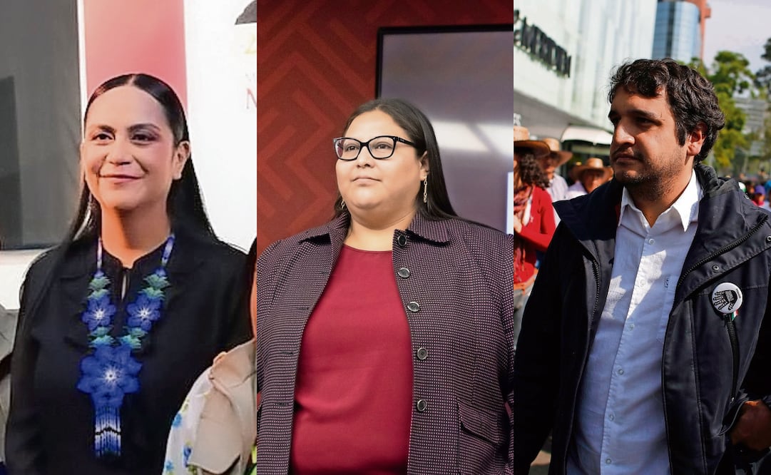 Ariadna Montiel, Citlalli Hernández y Andrés Manuel López Beltrán. Foto: Archivo EL UNIVERSAL