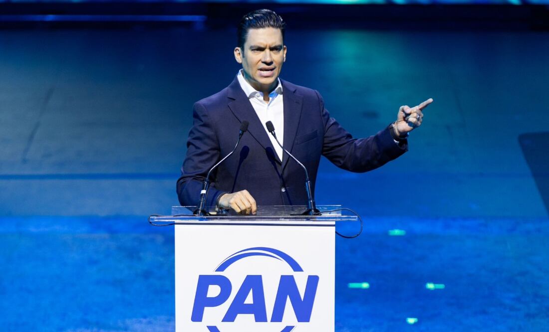 Jorge Romero durante el relanzamiento del Partido Acción Nacional en el Frontón México. Foto: Hugo Salvador - EL UNIVERSAL