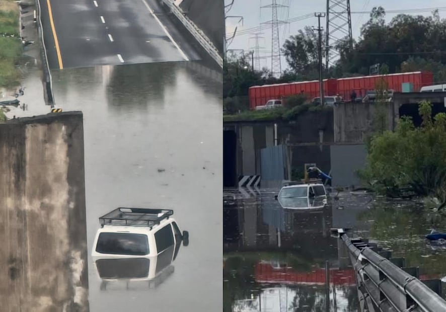 La situación dejó un vehículo varado en la inundación. Foto: Especial