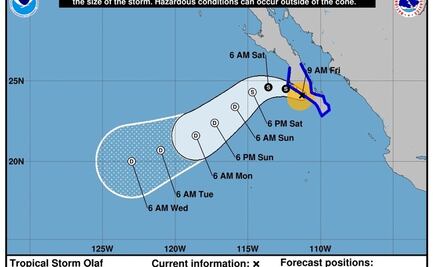 Reportan saldo blanco tras paso del huracán “Olaf” en Los Cabos y La Paz