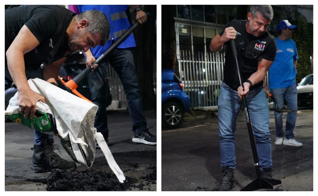 Miguel Hidalgo supera meta de bacheo; equipo de Tabe tapa mil 900 baches en tres semanas. Foto: Especial