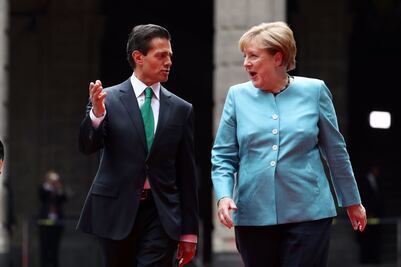 Peña Nieto recibe a Angela Merkel en Palacio Nacional