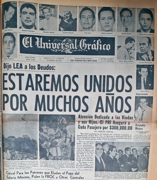 El avionazo en el que murieron periodistas en las elecciones de 1970