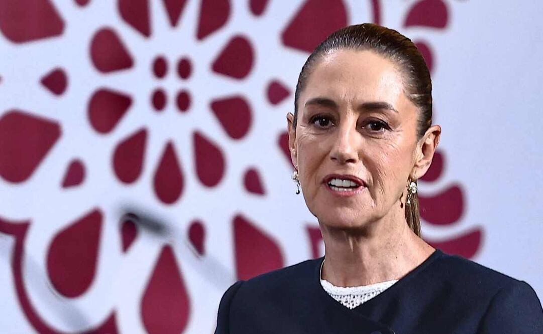 La presidenta Claudia Sheinbaum durante la mañanera de este 26 de agosto del 2025. Foto: Berenice Fregoso / EL UNIVERSAL.