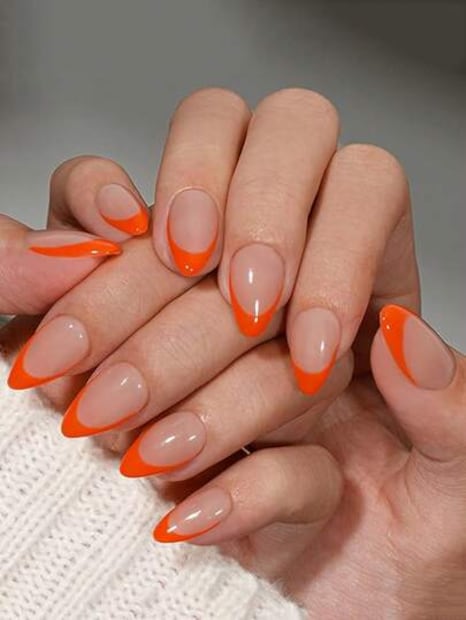 Uñas Aperol francesas. Foto: Shein