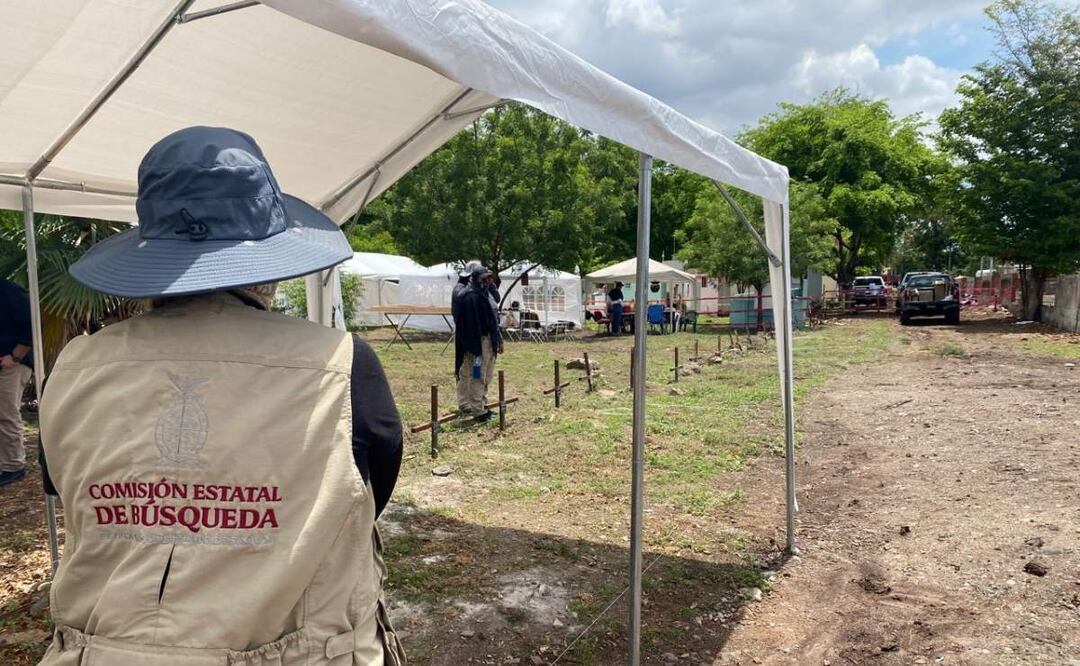 La exhumación masiva de cuerpos se realizó en fosas comunes del panteón 21 de Marzo ubicado en Culiacán, Sinaloa (08/07/2025). Foto: Oficial