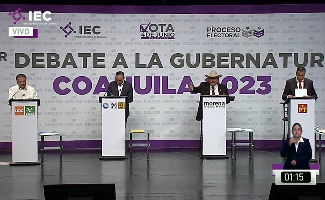 Debate transmitido por el Instituto Electoral de Coahuila. Foto: Captura