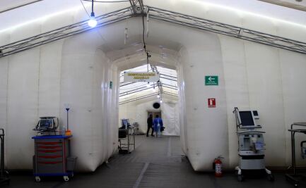 Hidalgo instala el primer hospital inflable para atender contagios de Covid-19