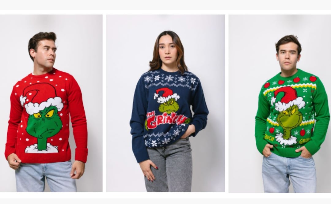 Así es la nueva colección de "suéteres feos" del Grinch. Foto: Cortesía