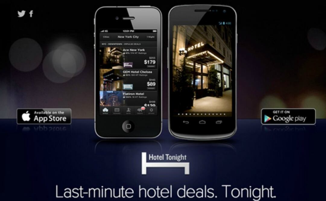 HotelTonight está disponible en App Store, Google Play y Windows Phone