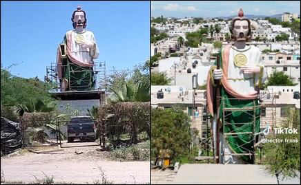 Escultura gigante de San Judas Tadeo en Sinaloa causa sensación en redes sociales