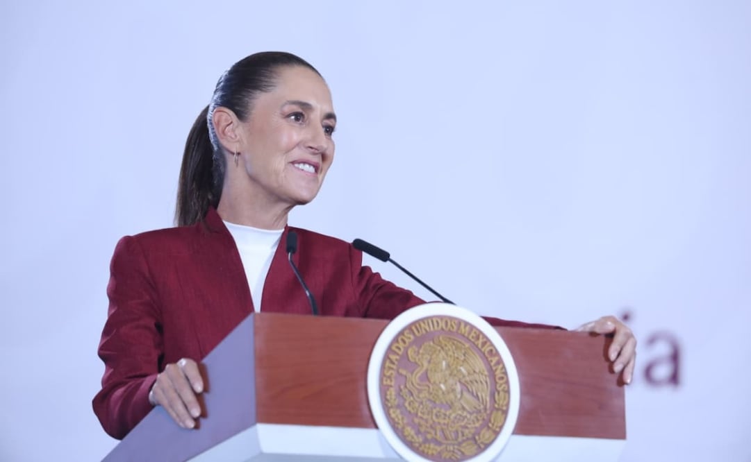 La presidenta Claudia Sheinbaum en la “Mañanera del Pueblo” del 4 de agosto de 2026 en Palacio Nacional. Foto: Luis Camacho/ EL UNIVERSAL