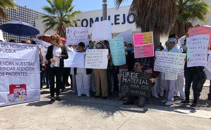 Trabajadores del sector salud protestan en Puebla y Veracruz