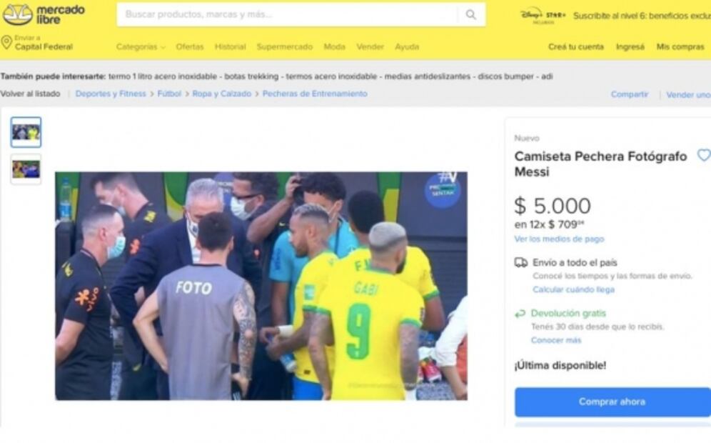 'Venden' la casaca de fotógrafo que usó Messi en la bronca vs Brasil