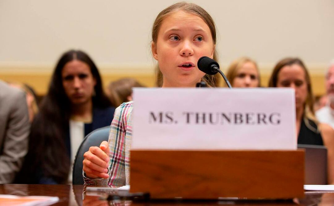 La joven activista Greta Thunberg durante su participación en un foro en la ONU (Foto: AFP)